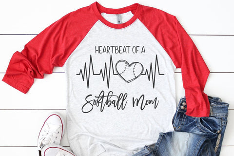 Heartbeat Of A Softball Mom SVG Morgan Day Designs 