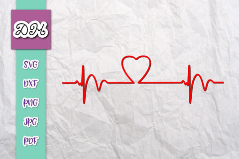 Heartbeat Print & Cut SVG Digitals by Hanna 