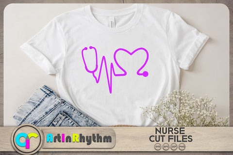 Heartbeat stethoscope SVG / nurse / doctor SVG Artinrhythm shop 