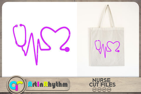 Heartbeat stethoscope SVG / nurse / doctor SVG Artinrhythm shop 
