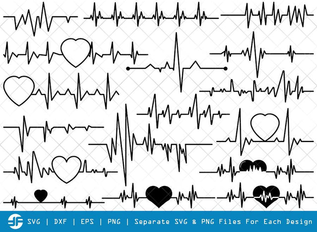 Heartbeat SVG Cut Files | Heartbeat Silhouette Bundle SVG ETC Craft 