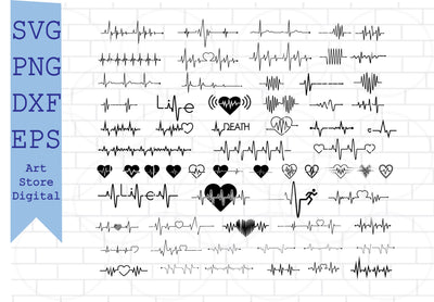Heartbeat Svg, Ekg Svg SVG Artstoredigital 