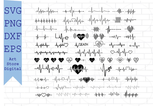 Heartbeat Svg, Ekg Svg SVG Artstoredigital 