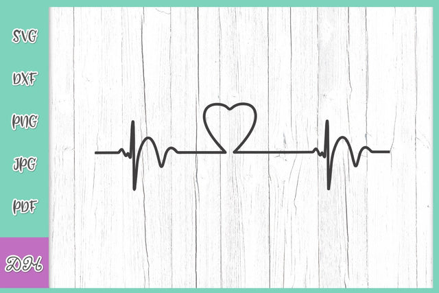 Heartbeat SVG for Cricut Heart Beat Sign Pulse EKG Cardiogram Monitor DXF PNG PDF JPG Cut Files SVG Digitals by Hanna 