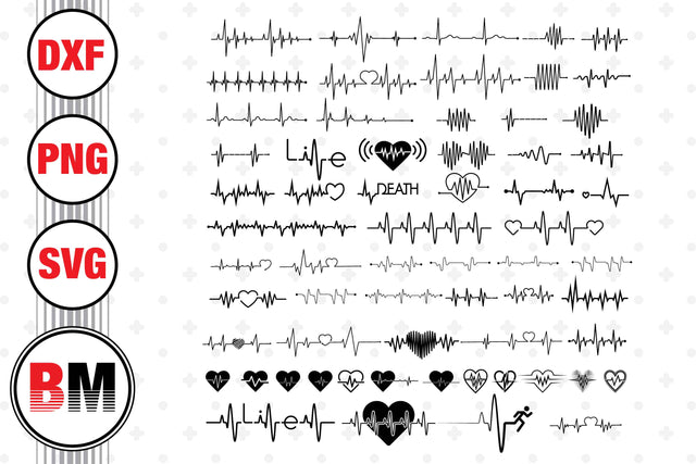 Heartbeat SVG, PNG, DXF Files SVG BMDesign 
