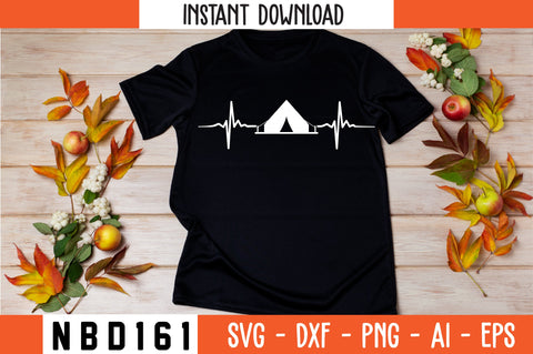 HEARTBEAT WITH COMPING T-Shirt Design SVG Nbd161 