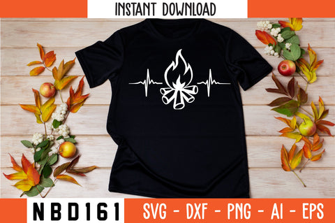 HEARTBEAT WITH COMPING T-Shirt Design SVG Nbd161 