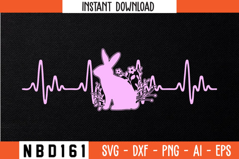 heartbeat with EASTER T-Shirt Design SVG Nbd161 