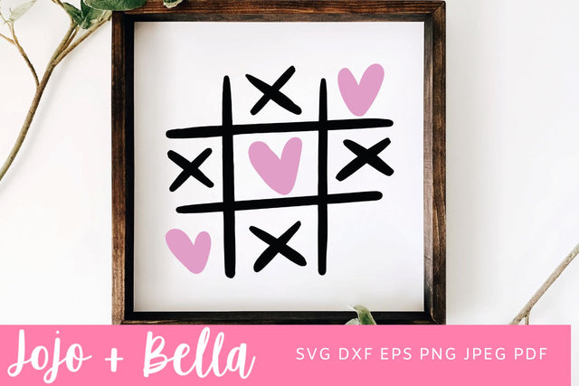 Hearts and Crosses SVG, Valentines Day Svg, Love Cut File, Love svg file, Valentines Svg, Heart svg, Valentines day svg, T-Shirt SVG Design SVG Jojo&Bella 