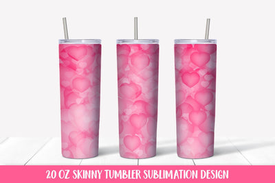 Hearts background skinny tumbler sublimation wrap. Valentines Day tumbler Sublimation LaBelezoka 
