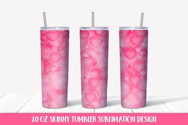 Hearts background skinny tumbler sublimation wrap. Valentines Day tumbler Sublimation LaBelezoka 