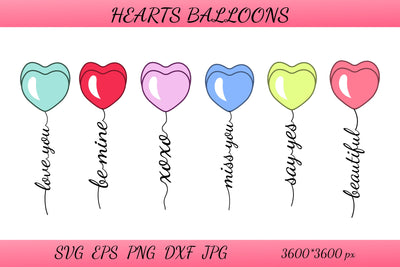 Hearts Balloon SVG. Love Quotes with Hearts.Love Heart Candy SVG Olga Terlyanskaya 