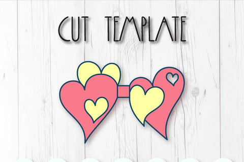 Hearts bow template SVG ArtiCuties 