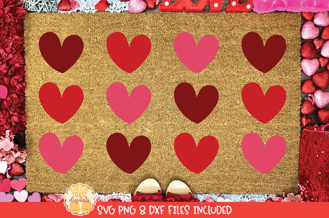 Hearts Doormat Design | Valentine's Day Doormat SVG SVG Cheese Toast Digitals 