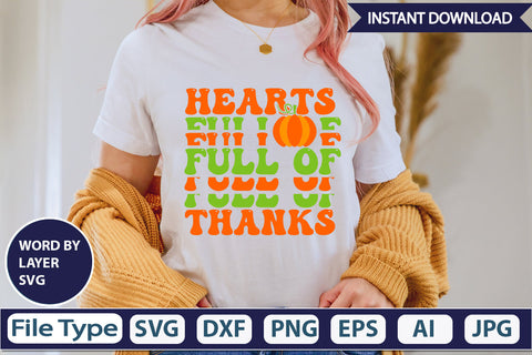 Hearts Full of Thanks SVG Cut File SVGs,Quotes and Sayings,Food & Drink,On Sale, Print & Cut SVG DesignPlante 503 