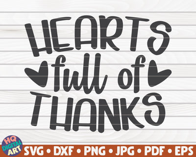 Hearts full of thanks SVG | Thanksgiving quote SVG SVG HQDigitalArt 