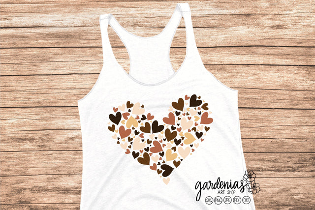 Hearts in Skin Tones SVG SVG Gardenias Art Shop 