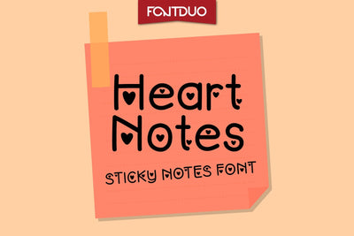 Hearts Sticky Notes Font Font FontDuo 