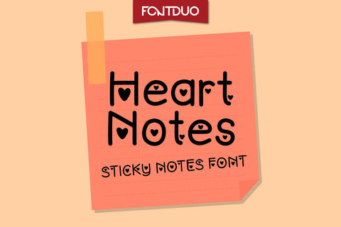 Hearts Sticky Notes Font Font FontDuo 