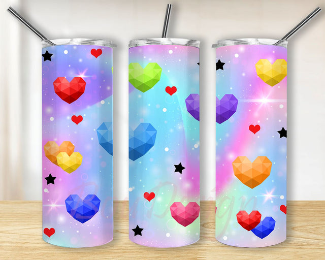 Hearts Sublimation Designs for 20oz Skinny Tumblers. Digital Sublimation Sublimation BouDesign 
