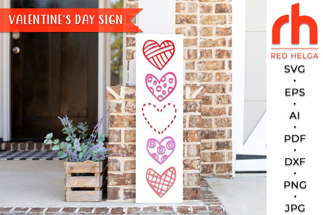 Hearts SVG - Valentine’s Day Sign DXF SVG RedHelgaArt 