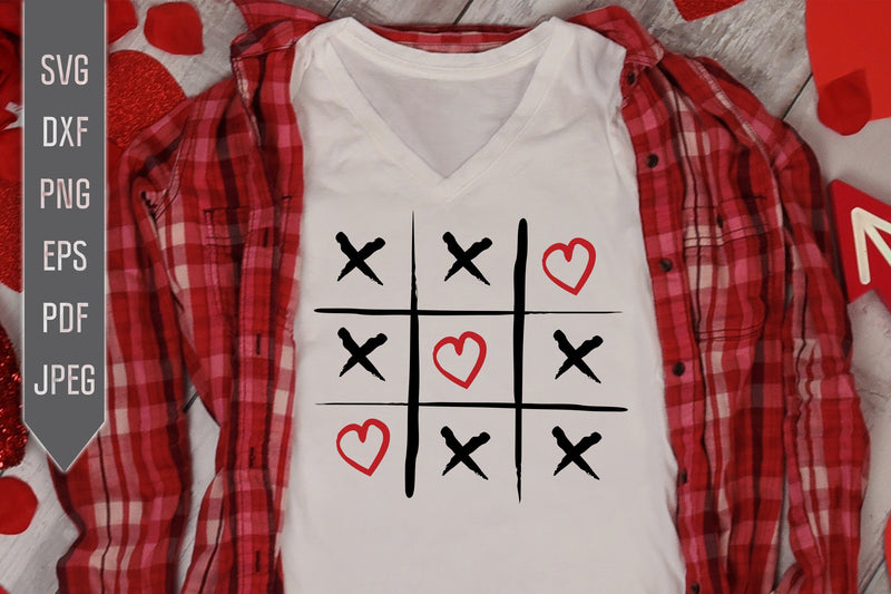 Hearts Tic Tac Toe Svg. Love Always Wins Svg. Love Wins Svg. Valentines ...