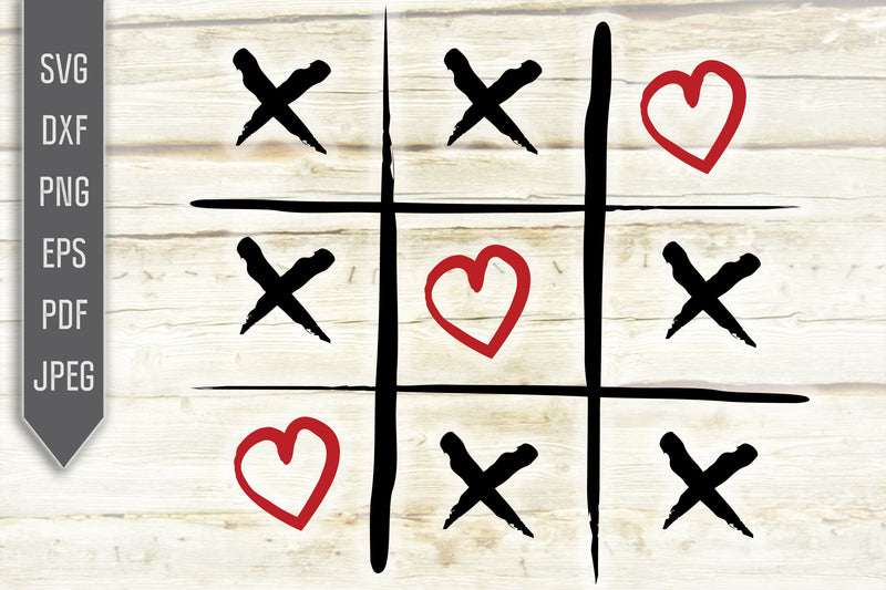 Hearts Tic Tac Toe Svg. Love Always Wins Svg. Love Wins Svg. Valentines ...
