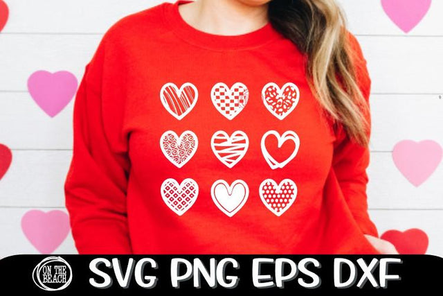 Hearts - Valentine SVG PNG EPS DXF - Cutting - Sublimation SVG On the Beach Boutique 