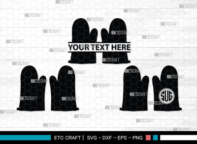 Heat Protective Mitten Monogram, Heat Protective Mitten Silhouette, Heat Protective Mitten SVG, Heat Protective Svg, Gloves Svg, SB00199 SVG ETC Craft 