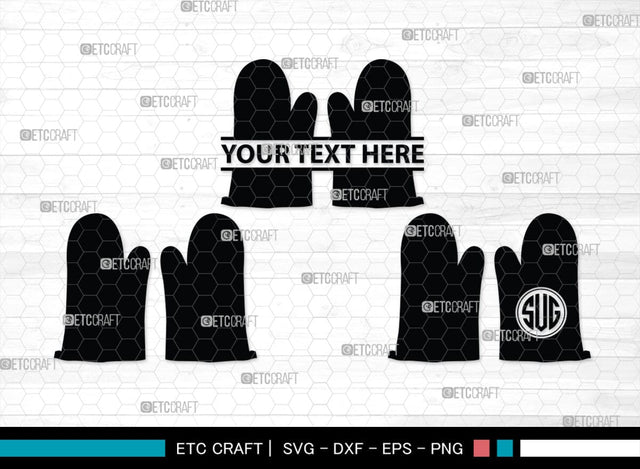 Heat Protective Mitten Monogram, Heat Protective Mitten Silhouette, Heat Protective Mitten SVG, Heat Protective Svg, Gloves Svg, SB00199 SVG ETC Craft 