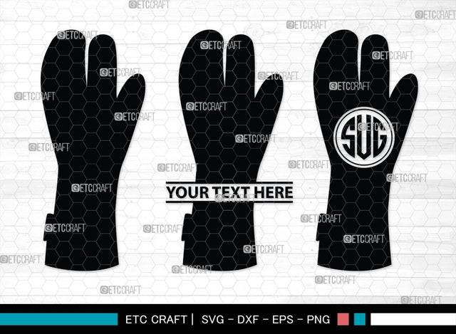 Heat Protective Mitten Monogram, Heat Protective Mitten Silhouette, Heat Protective Mitten SVG, Heat Protective Svg, Gloves Svg, SB00199 SVG ETC Craft 