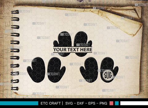 Heat Protective Mitten Monogram, Heat Protective Mitten Silhouette, Heat Protective Mitten SVG, Heat Protective Svg, Gloves Svg, SB00199 SVG ETC Craft 