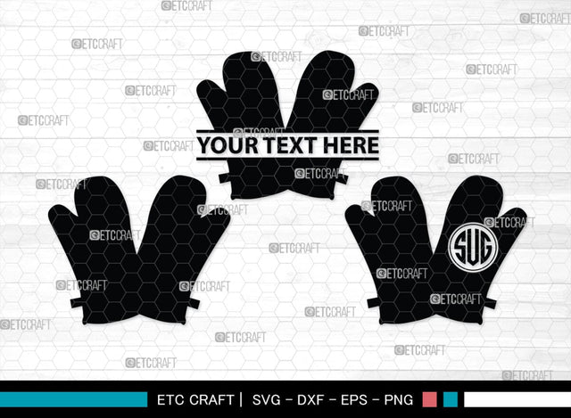 Heat Protective Mitten Monogram, Heat Protective Mitten Silhouette, Heat Protective Mitten SVG, Heat Protective Svg, Gloves Svg, SB00199 SVG ETC Craft 