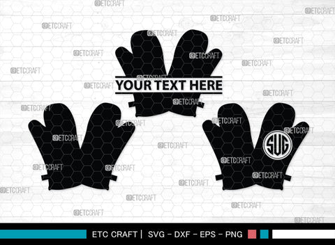 Heat Protective Mitten Monogram, Heat Protective Mitten Silhouette, Heat Protective Mitten SVG, Heat Protective Svg, Gloves Svg, SB00199 SVG ETC Craft 