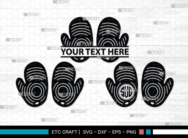 Heat Protective Mitten Monogram, Heat Protective Mitten Silhouette, Heat Protective Mitten SVG, Heat Protective Svg, Gloves Svg, SB00199 SVG ETC Craft 