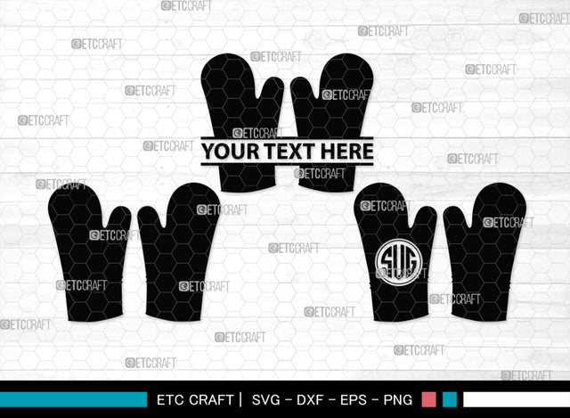 Heat Protective Mitten Monogram, Heat Protective Mitten Silhouette, Heat Protective Mitten SVG, Heat Protective Svg, Gloves Svg, SB00199 SVG ETC Craft 