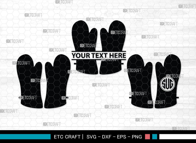 Heat Protective Mitten Monogram, Heat Protective Mitten Silhouette, Heat Protective Mitten SVG, Heat Protective Svg, Gloves Svg, SB00199 SVG ETC Craft 