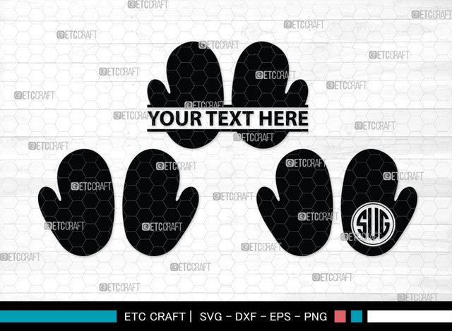 Heat Protective Mitten Monogram, Heat Protective Mitten Silhouette, Heat Protective Mitten SVG, Heat Protective Svg, Gloves Svg, SB00199 SVG ETC Craft 