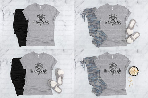 Heather Athletic Bella Canvas 3001 Mockup Bundle, Women's T-Shirt Mockup, Comfy and Cozy Mockup Mock Up Photo Honeycomb Mockups 