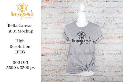 Heather Athletic Bella Canvas 3001 T-Shirt Mockup, Women's T-Shirt Mockup Mock Up Photo Honeycomb Mockups 