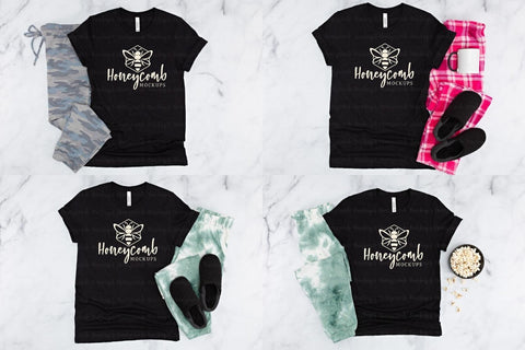 Heather Black Bella Canvas 3001 Mockup Bundle, Women's T-Shirt Mockup, Comfy and Cozy Mockup Mock Up Photo Honeycomb Mockups 