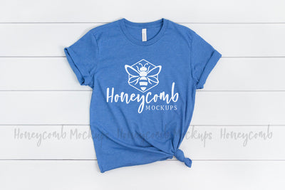 Heather Columbia Blue 3001 Mockup, Bella Canvas Mockup, Women's Shirt Mockup Mock Up Photo Honeycomb Mockups 