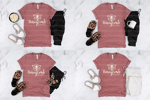 Heather Mauve Bella Canvas 3001 Mockup Bundle, Women's T-Shirt Mockup, Comfy and Cozy Mockup Mock Up Photo Honeycomb Mockups 