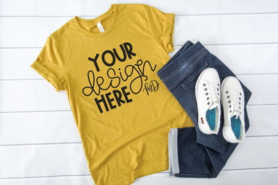 Heather Mustard Bella Canvas 3001 Mockup Mock Up Photo Morgan Day Designs 