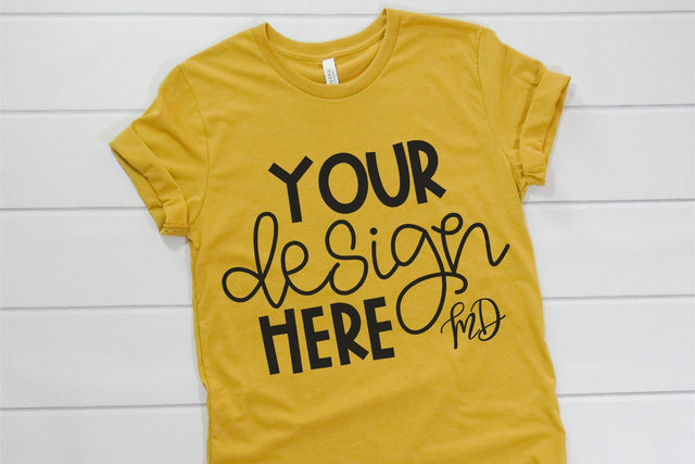 Heather Mustard Bella Canvas 3001 Mockup Mock Up Photo Morgan Day Designs 