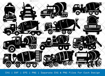 Heavy Cement Truck Silhouette, Cement Truck SVG, Heavy Truck Svg, Cement Mixer Truck Svg, Heavy Cement Truck Bundle, SB00920 SVG ETC Craft 