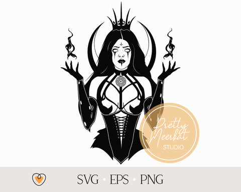 Hecate Goddess svg #2, Witch svg, Witchcraft svg, Gothic cricut svg, png SVG Pretty Meerkat 