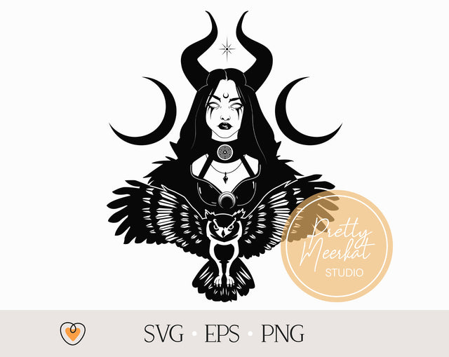 Hecate Goddess svg #3, Witch svg, Witchcraft svg, Gothic cricut svg, png SVG Pretty Meerkat 