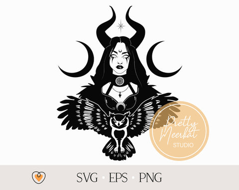 Hecate Goddess svg #3, Witch svg, Witchcraft svg, Gothic cricut svg, png SVG Pretty Meerkat 