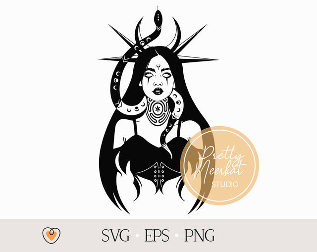 Hecate Goddess svg #5, Witch svg, Witchcraft svg, Gothic cricut svg, png SVG Pretty Meerkat 